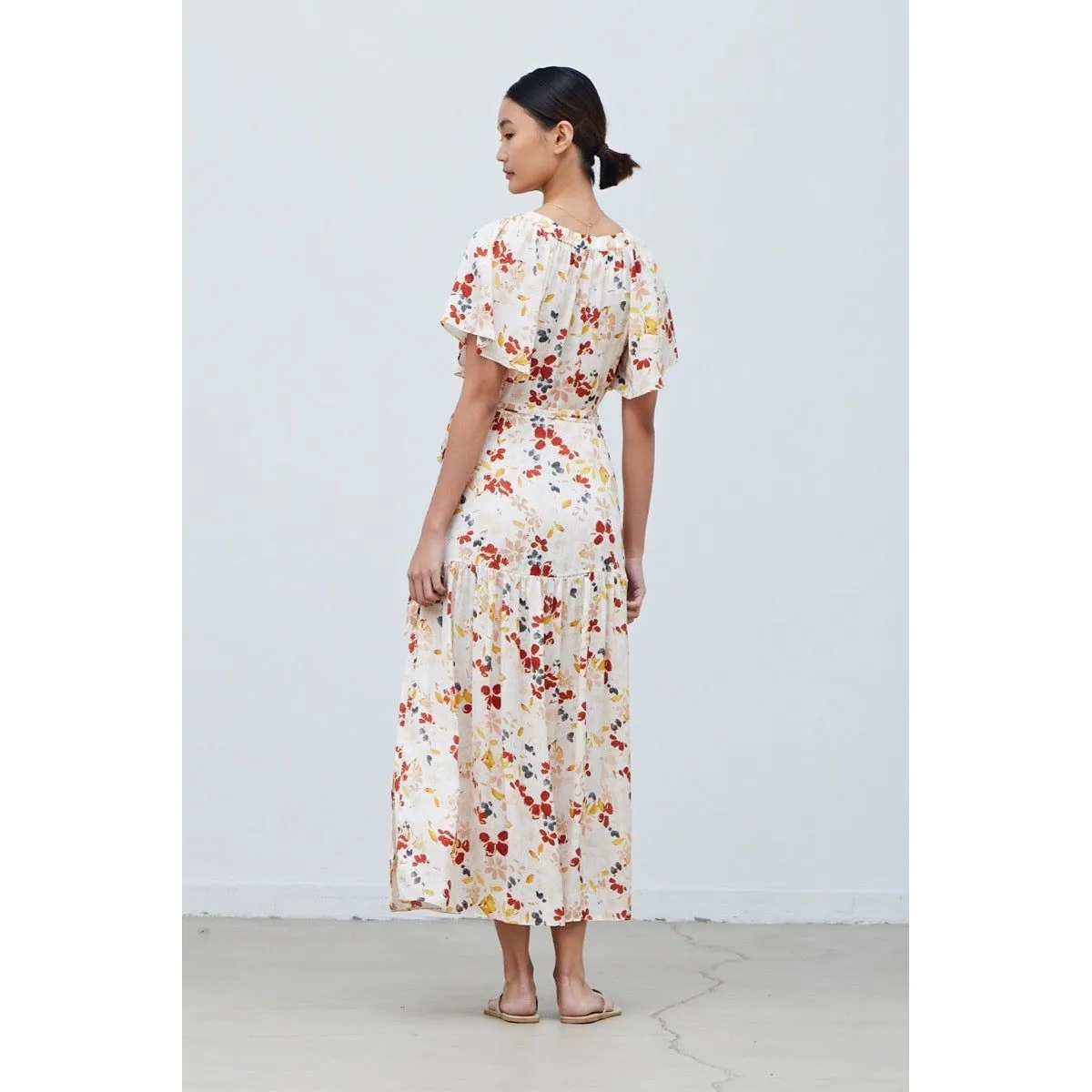 Alexis Floral Printed Wrap Grade and Gather Dress