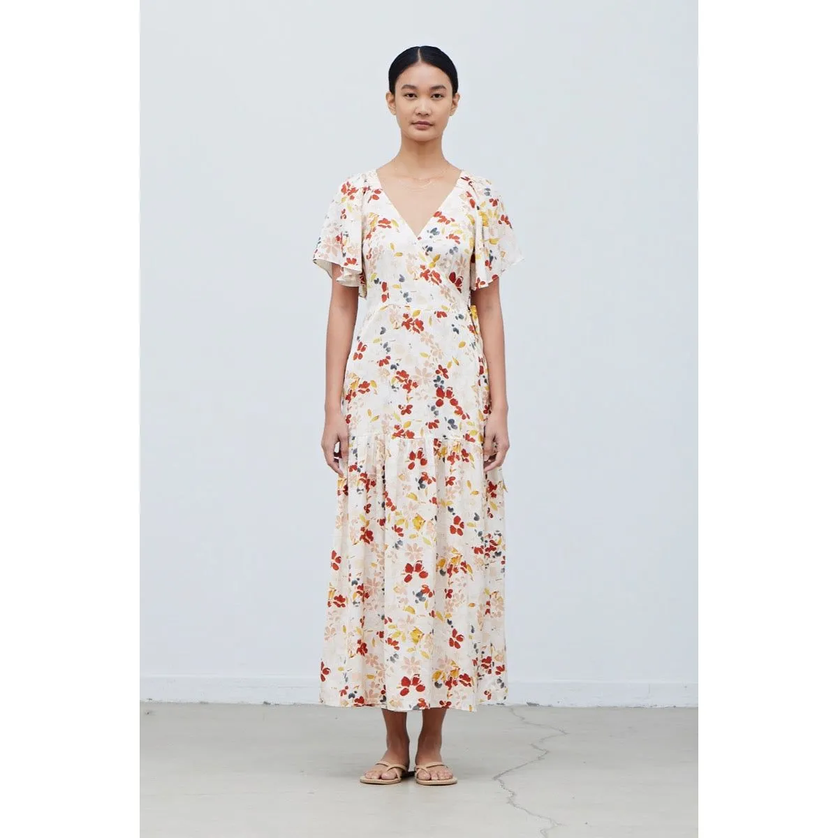 Alexis Floral Printed Wrap Grade and Gather Dress