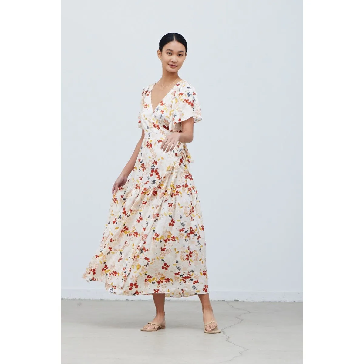 Alexis Floral Printed Wrap Grade and Gather Dress