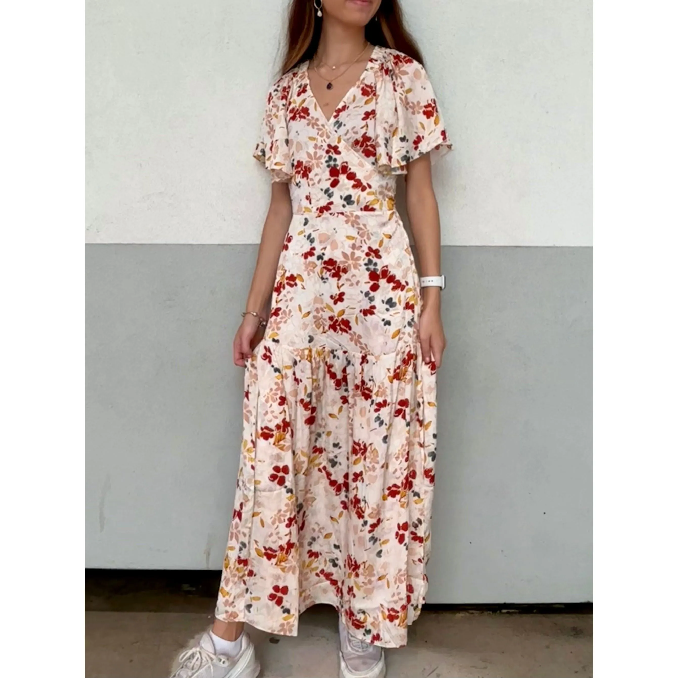 Alexis Floral Printed Wrap Grade and Gather Dress