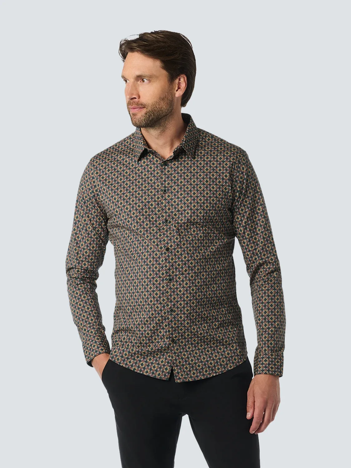 Allover Pattern Shirt - Stylish for Winter | Aubergine