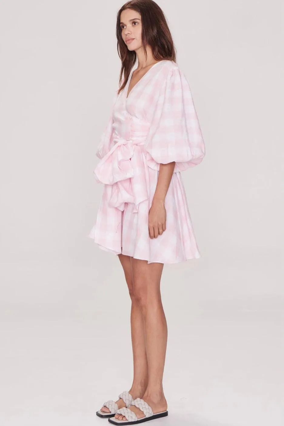 Apartment Clothing Rosamund Wrap Dress in Pink and White - Final Sale