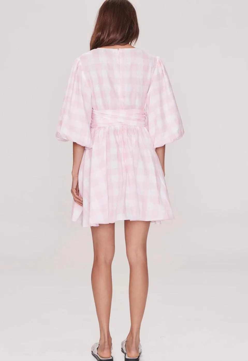 Apartment Clothing Rosamund Wrap Dress in Pink and White - Final Sale