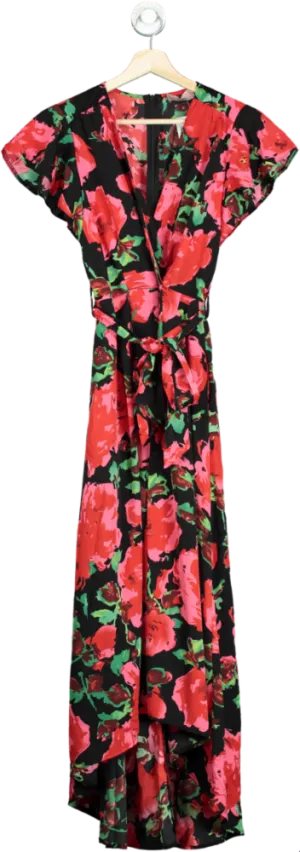 AX Paris Black Floral Maxi Dress UK 8