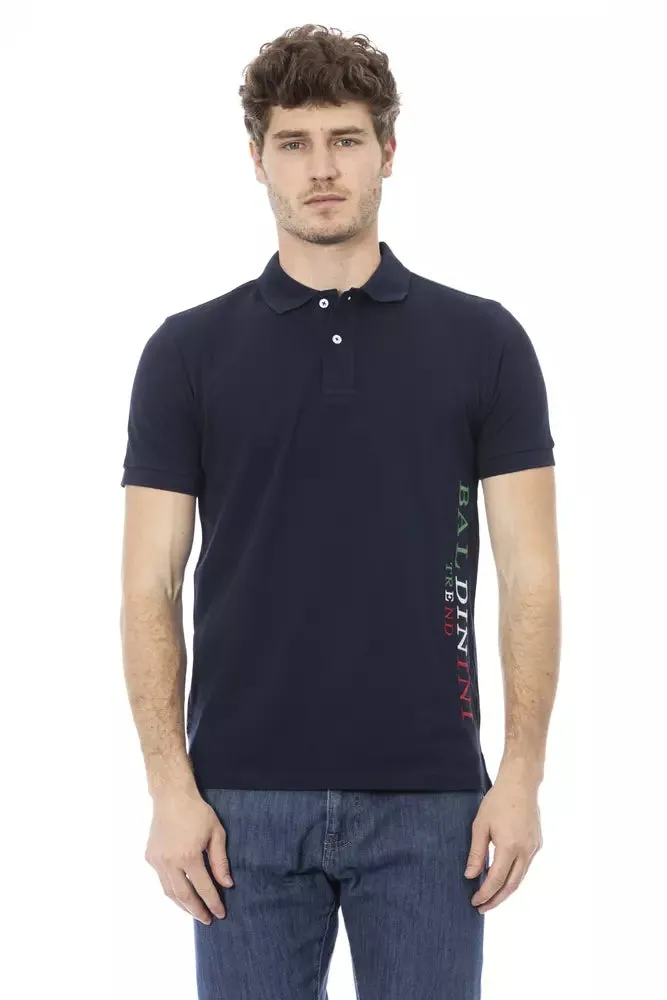 Baldinini Trend Blue Cotton Men Polo Shirt