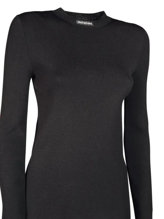 Balenciaga   Fitted viscose blend knit top 