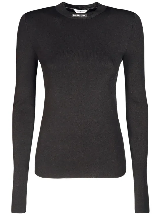 Balenciaga   Fitted viscose blend knit top 