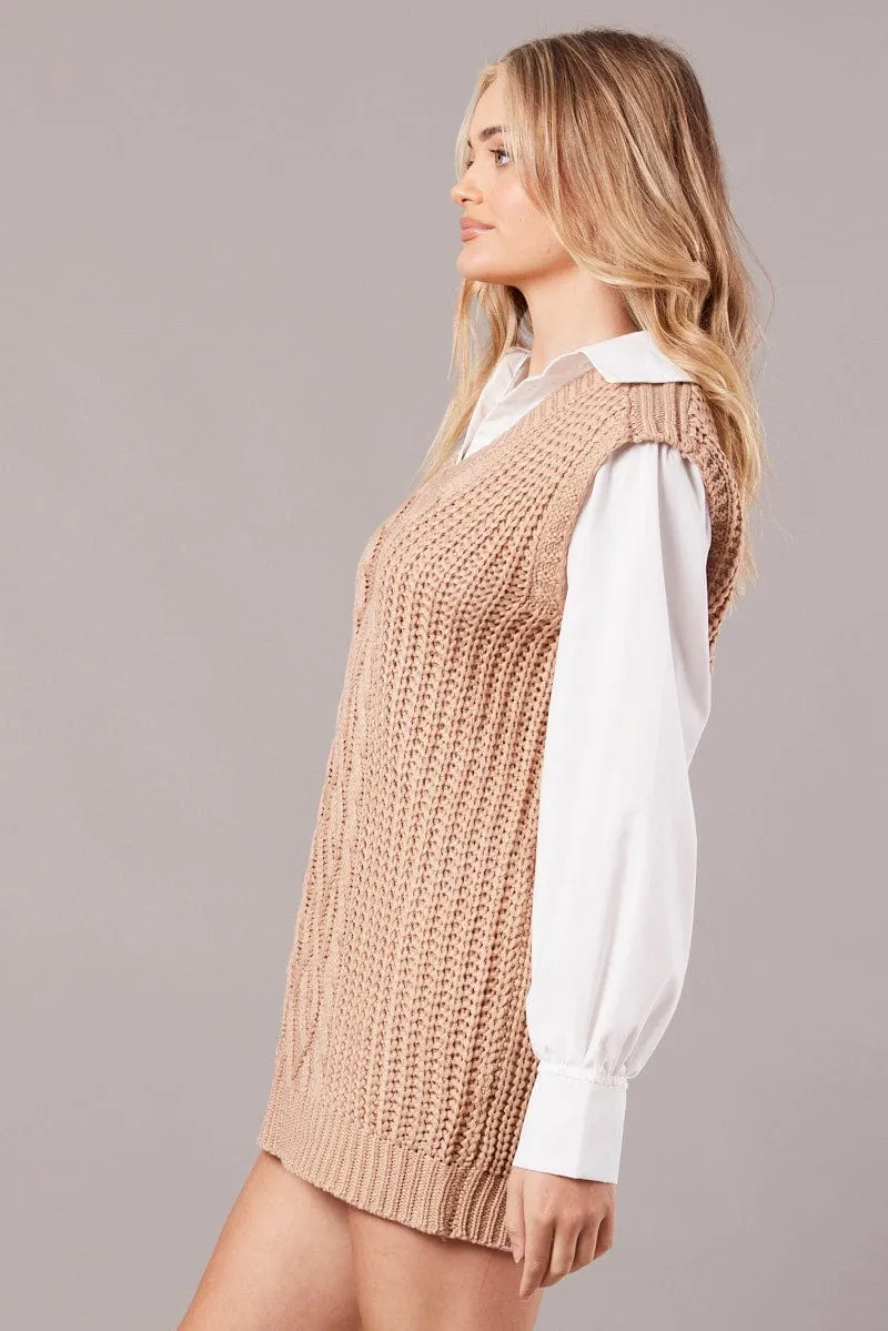 Beige Knit Top Jumper