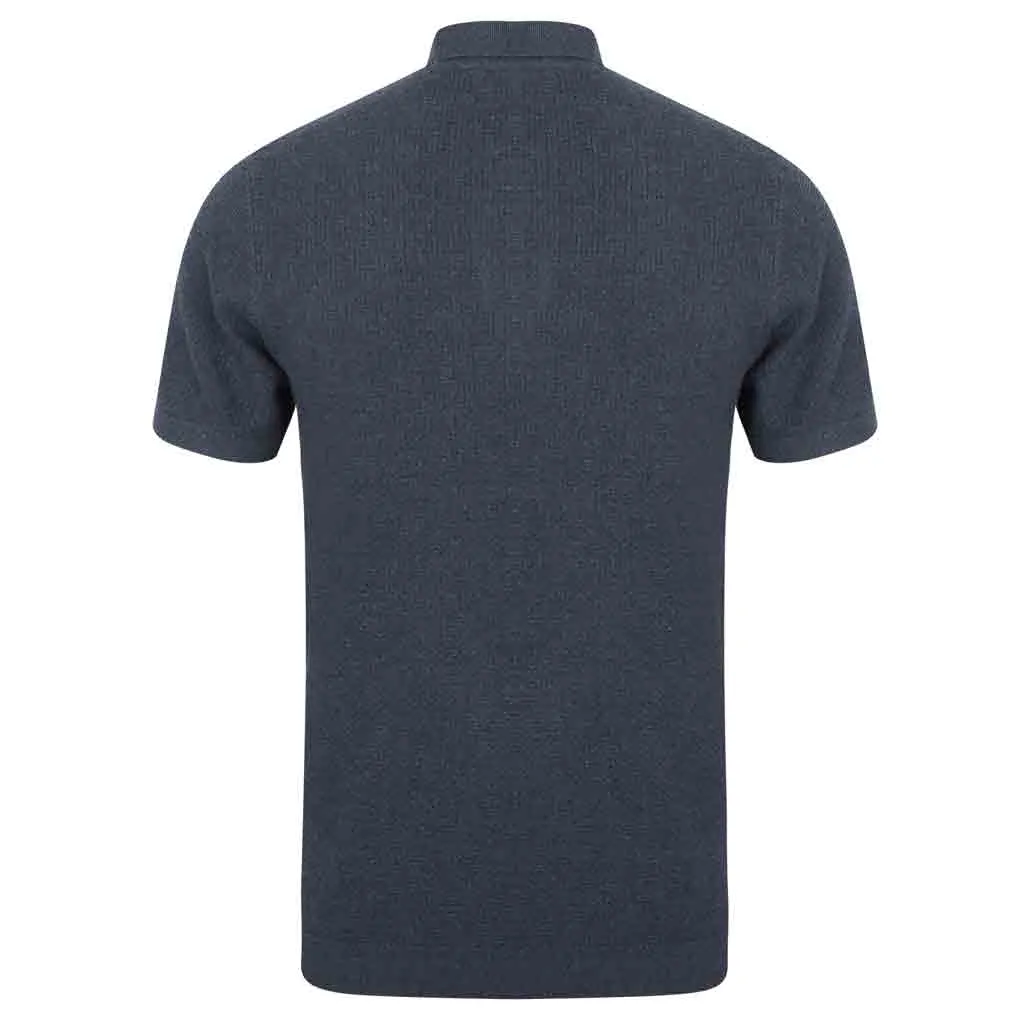 Boulle Textured Polo Shirt With Short Sleeves