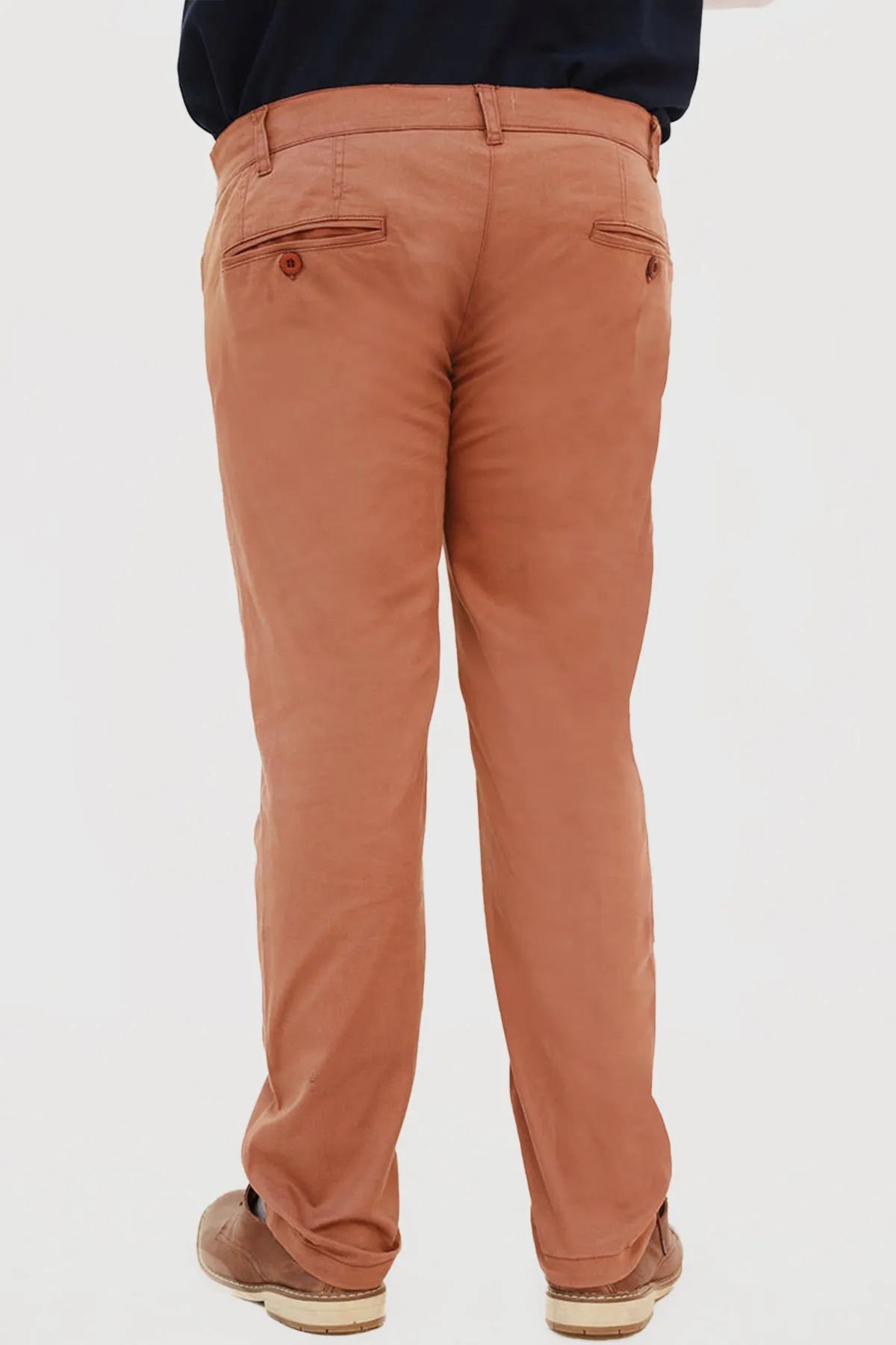 Brown Stretchy Cotton Chinos (Plus Size) - S22 - MC0018P