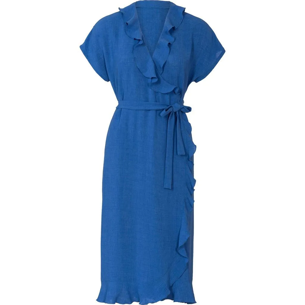 Burda Style Pattern 6207 Misses' Wrap Dress with Tie Bands - Hem and Neckline Flounces