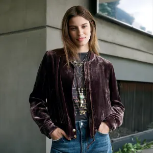 Carina Velvet Bomber, Petite