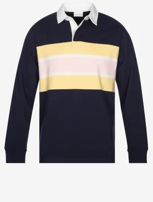 Colorblock Long Sleeve Rugger Evening Blue