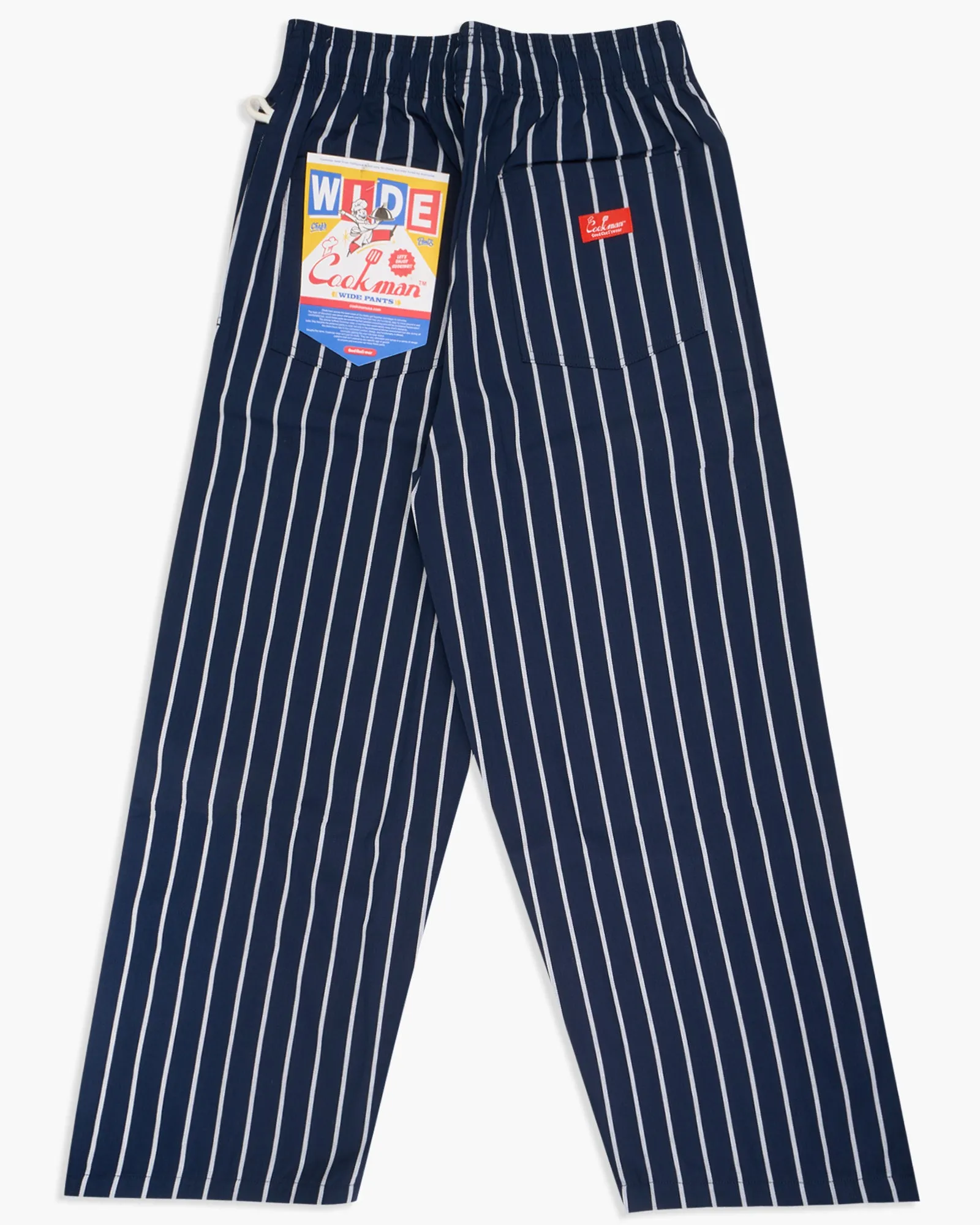 Cookman Wide Chef Pants - Stripe Navy