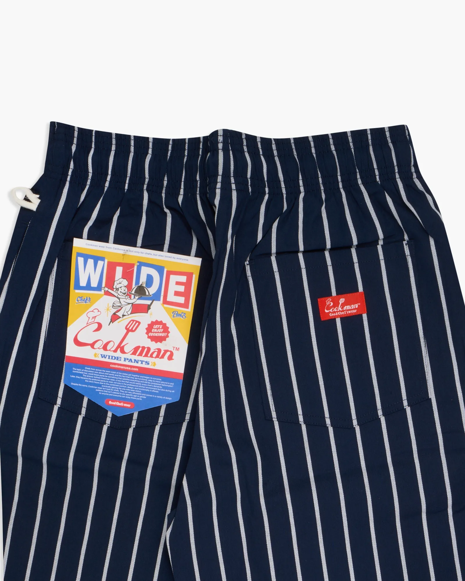 Cookman Wide Chef Pants - Stripe Navy