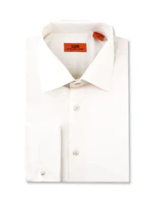 Cream Steven Land Men's French Cuff Dress Shirt Regular-Fit 100% Cotton