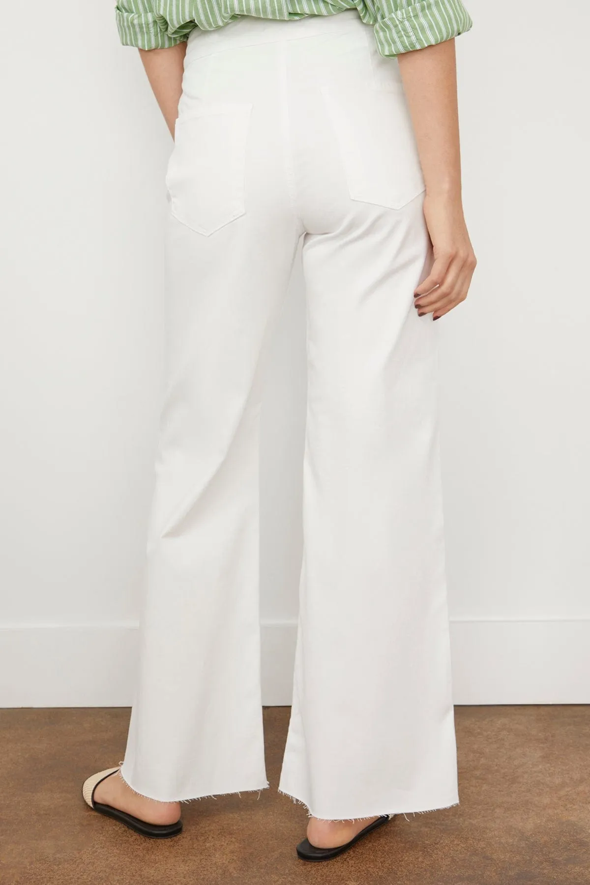 Cropped Brighton Twill Pant in Ivory