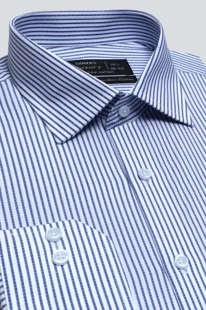 Dark Blue Stripes Formal Shirt