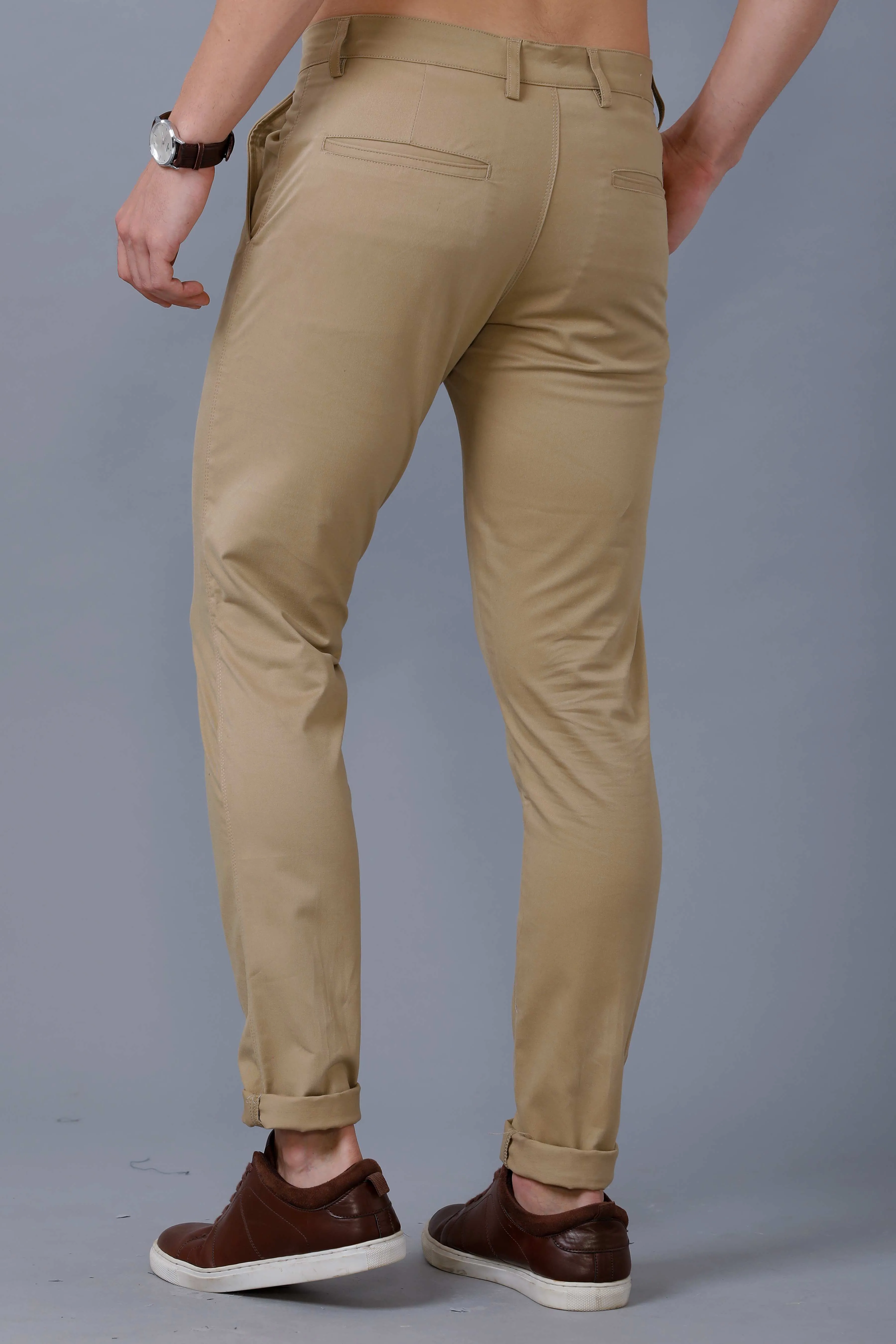 DARK CREAM - 2 way stretch - COTTON PANT