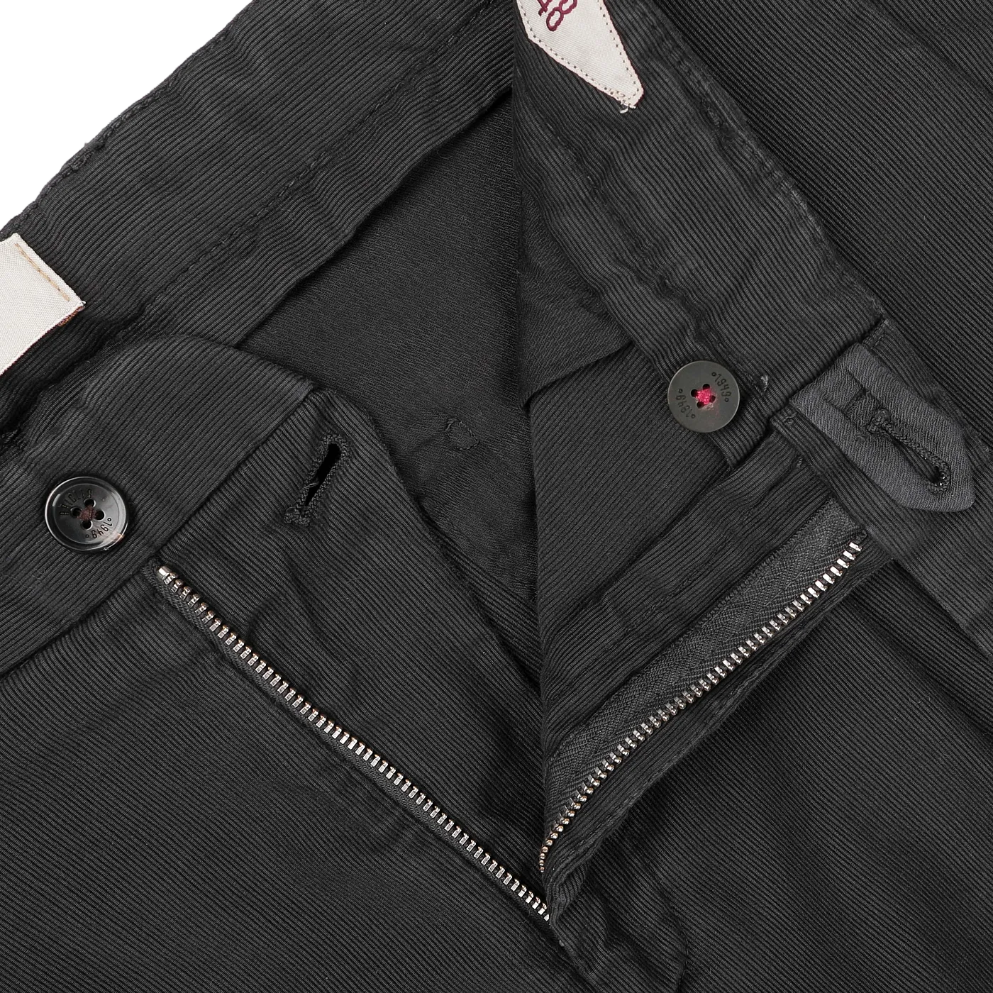 Dark Grey Cotton Twill BG21 Pleated Trousers