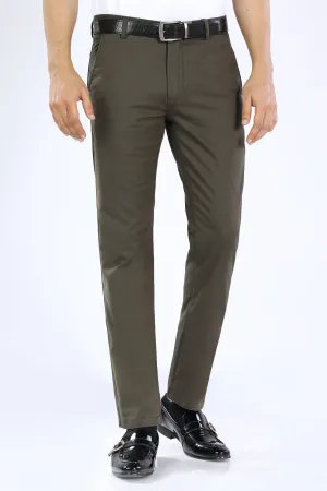 Dark Olive Smart Fit Cotton Chino