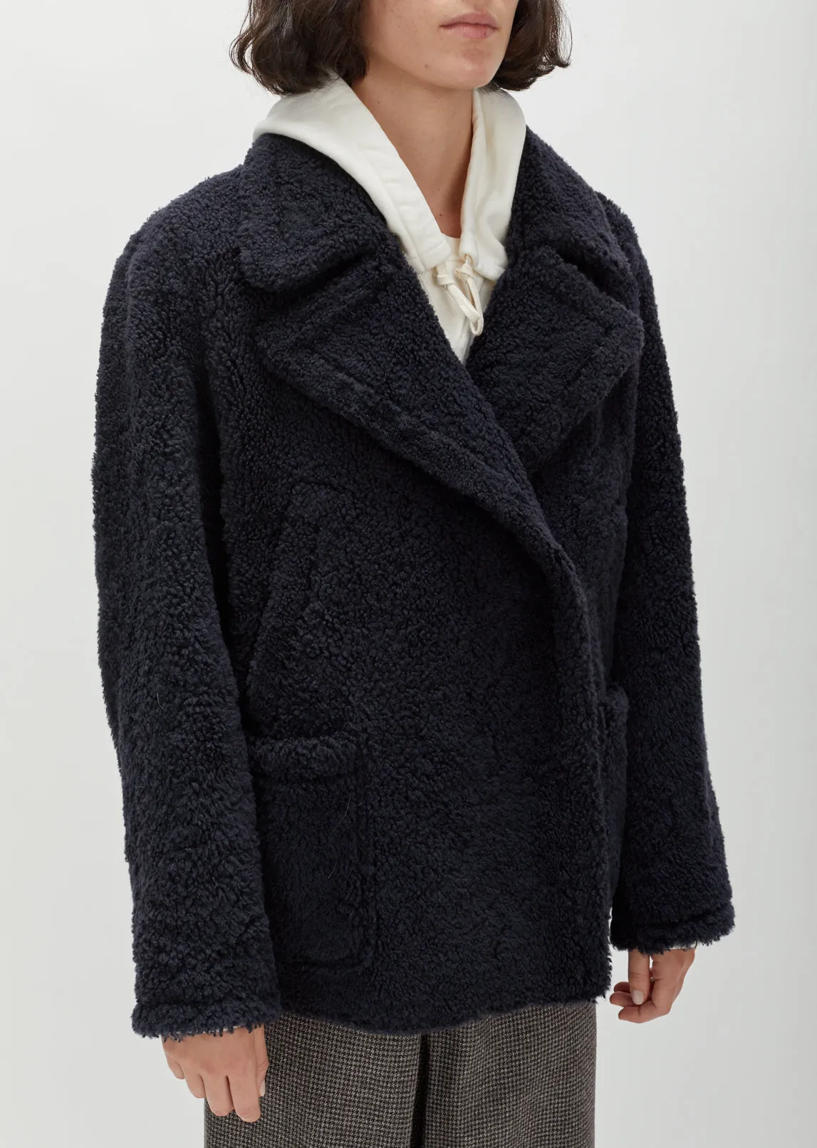 Double Breasted Shearling Coat