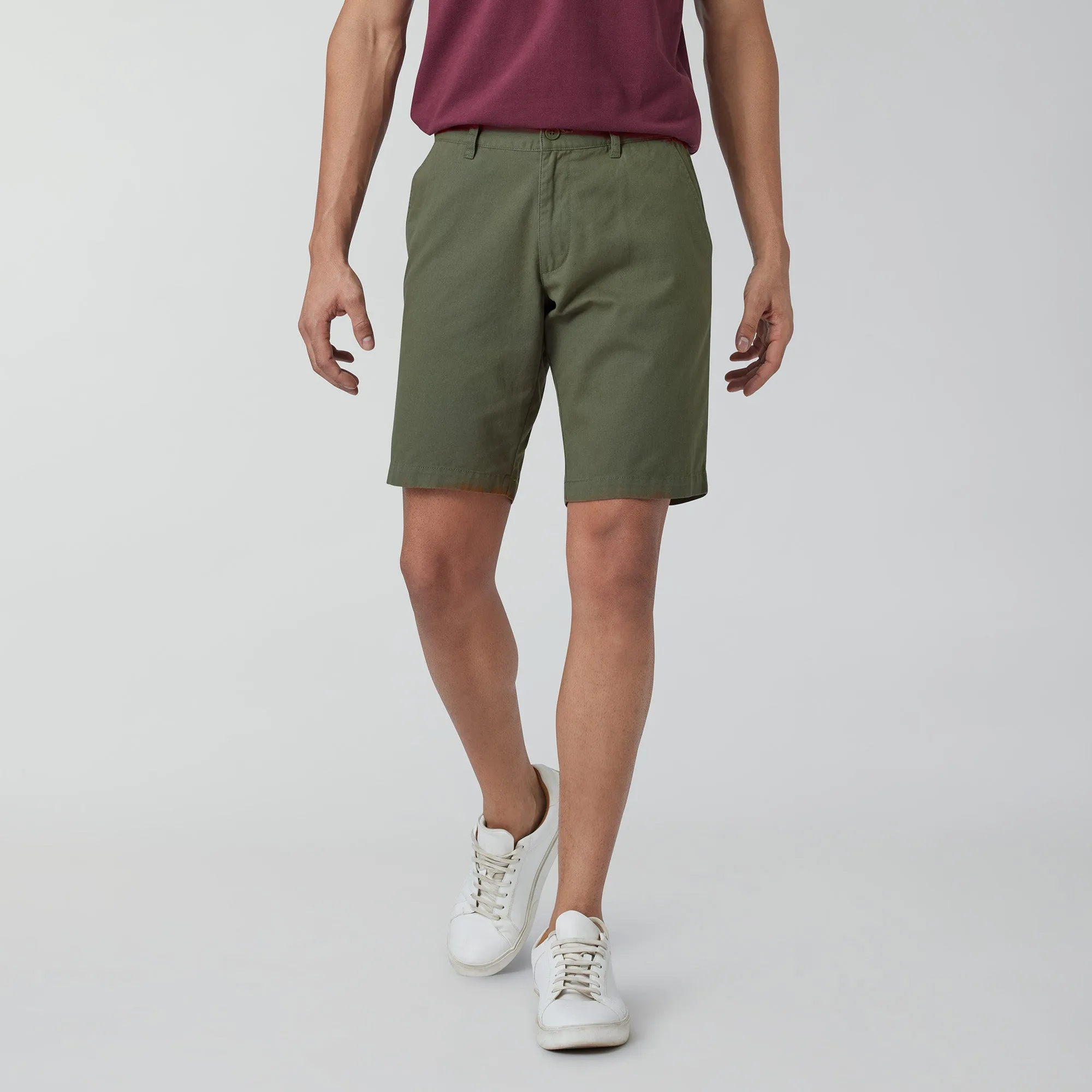 Element Cotton Chinos Shorts For Men Olive Green