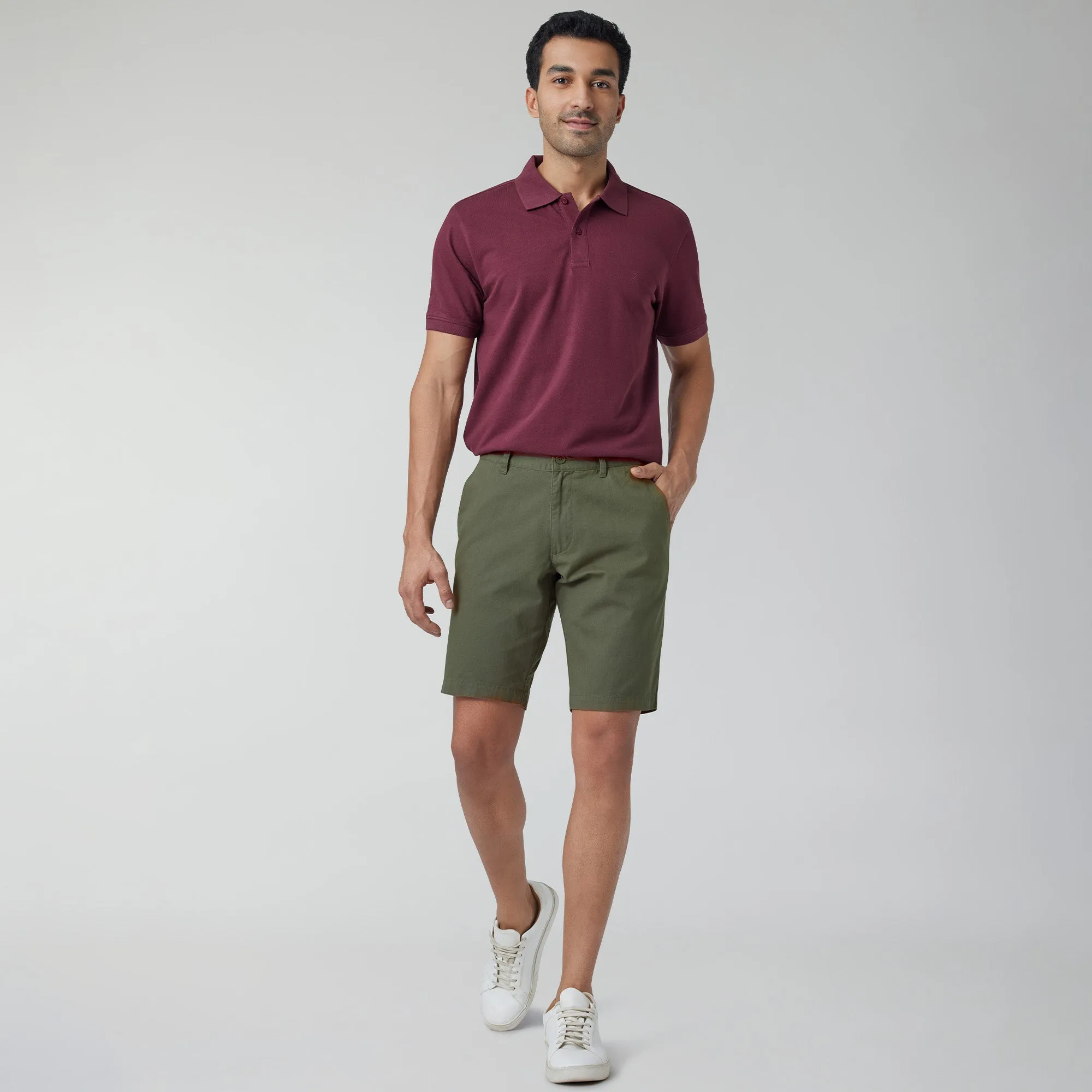 Element Cotton Chinos Shorts For Men Olive Green