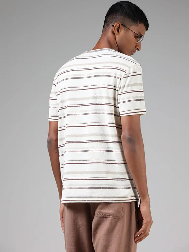 ETA Off-White Striped Slim-Fit T-Shirt