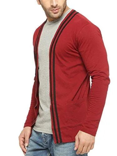 Gritstones Round Neck Full Sleeve Men'S Shrug GSFSSHG1304MRNBLK