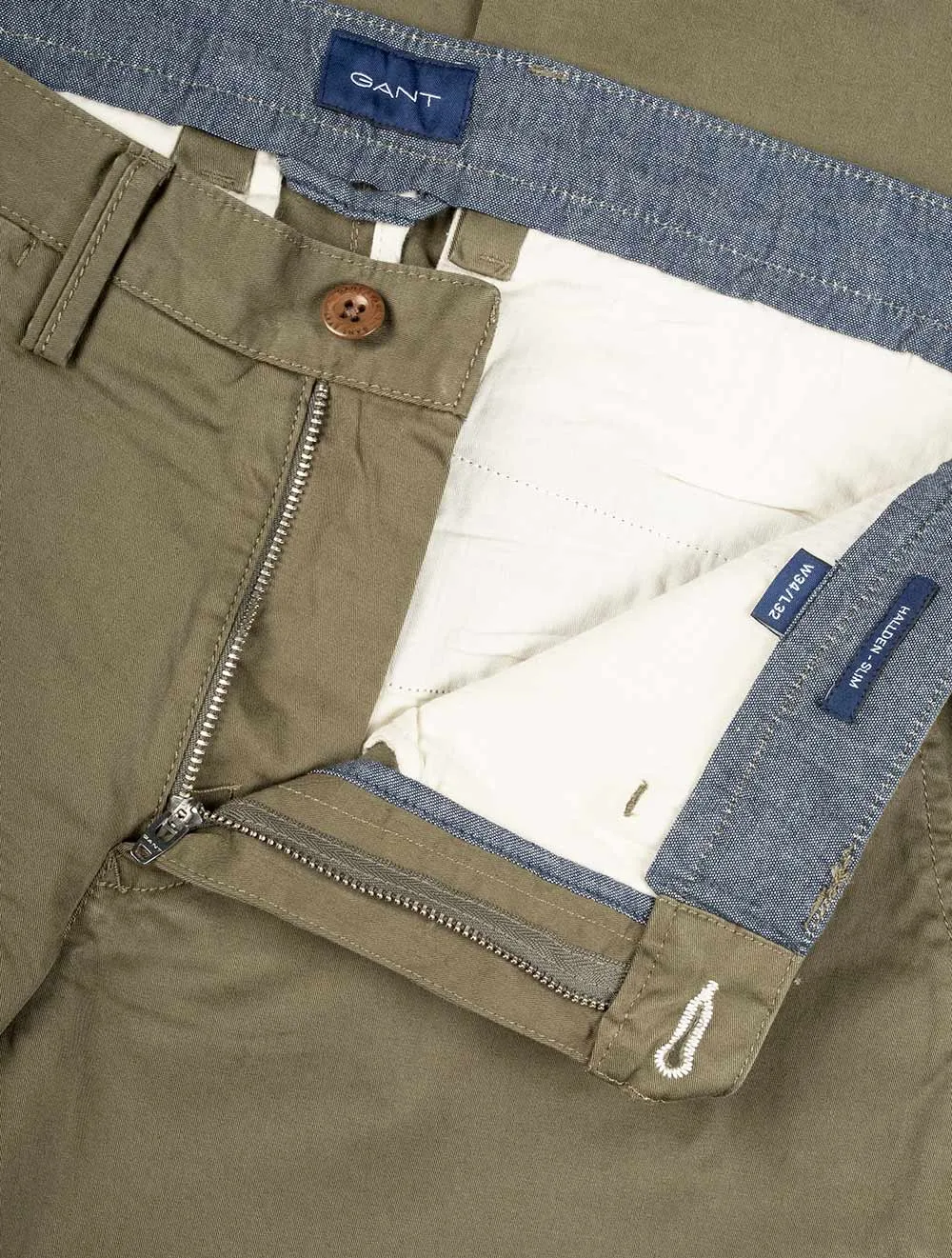 Hallden Slim Fit Twill Chinos Racing Green