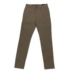 Hamaki-ho pantalone chinos da uomo slim fit in gabardina PSI1726H fango