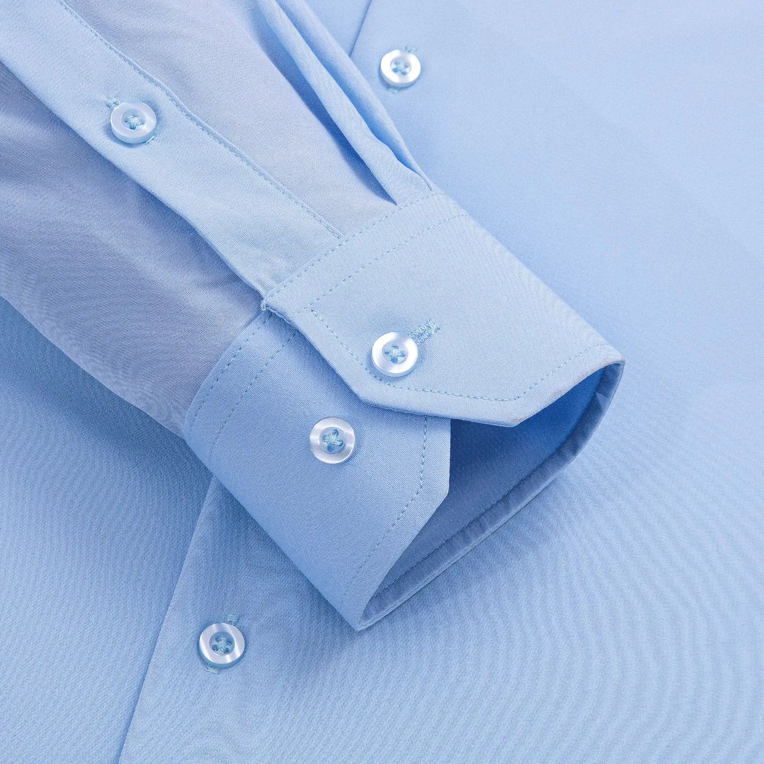 Hi-Tie Dress Shirt Sky Blue Stretch Men's Long Sleeve Shirt