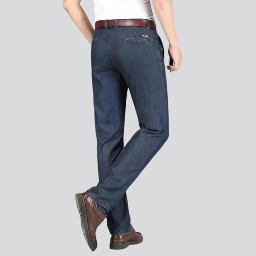 High-waist lyocell denim pants for men