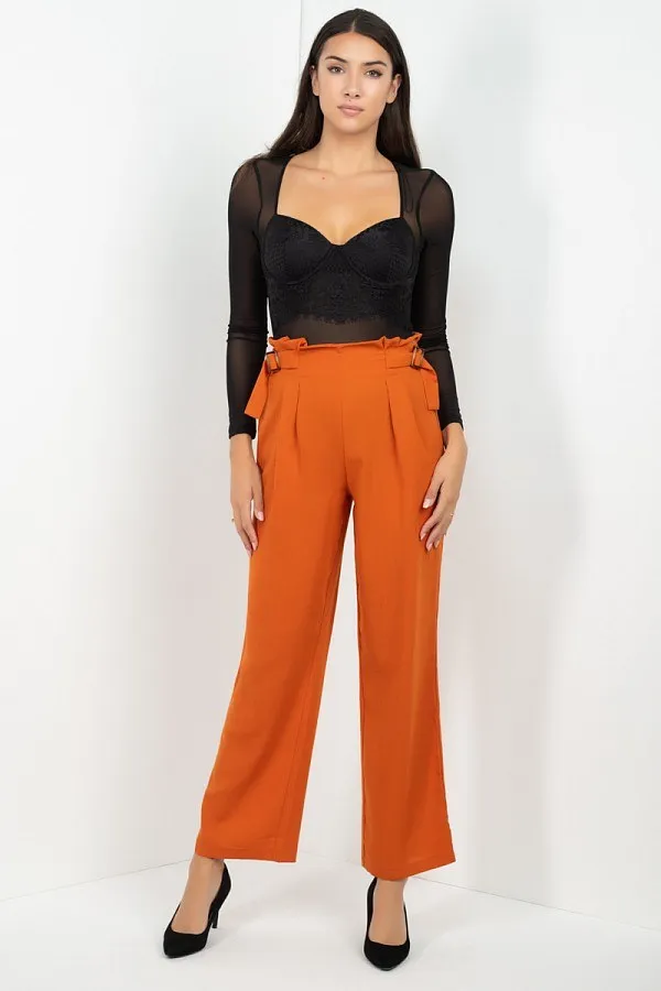 High Waist Paperbag Wide Pants - 2 colors