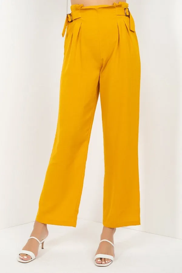 High Waist Paperbag Wide Pants - 2 colors