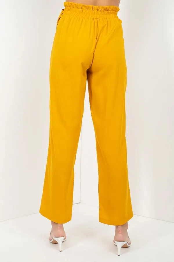 High Waist Paperbag Wide Pants - 2 colors