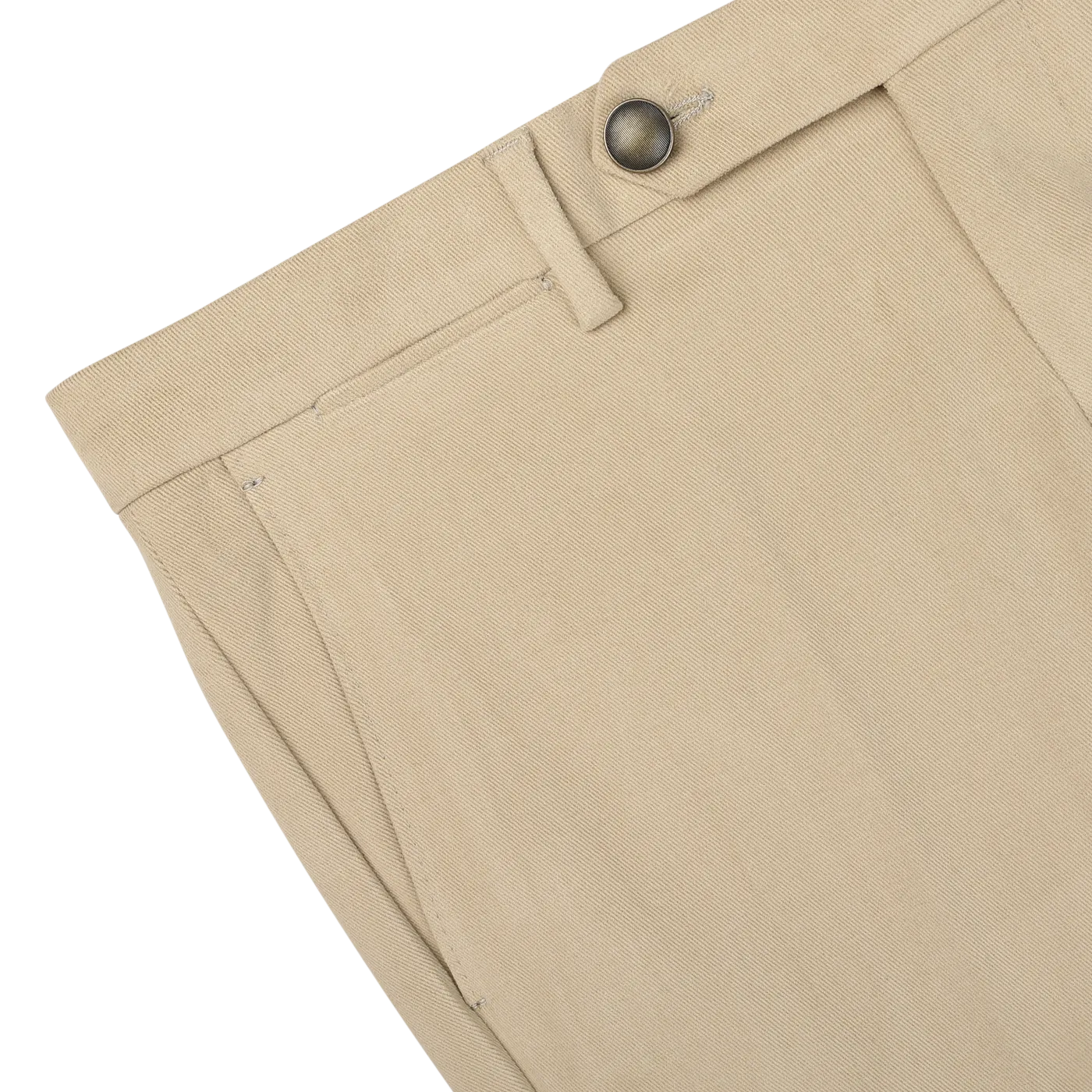 Khaki Beige Cotton Moleskin Trousers