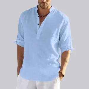 Men's Cotton Blend Straight Kurta Shirt for Everyday Wear