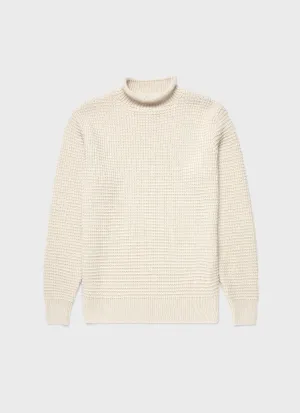 Men's Merino Fisherman Jumper in Ecru