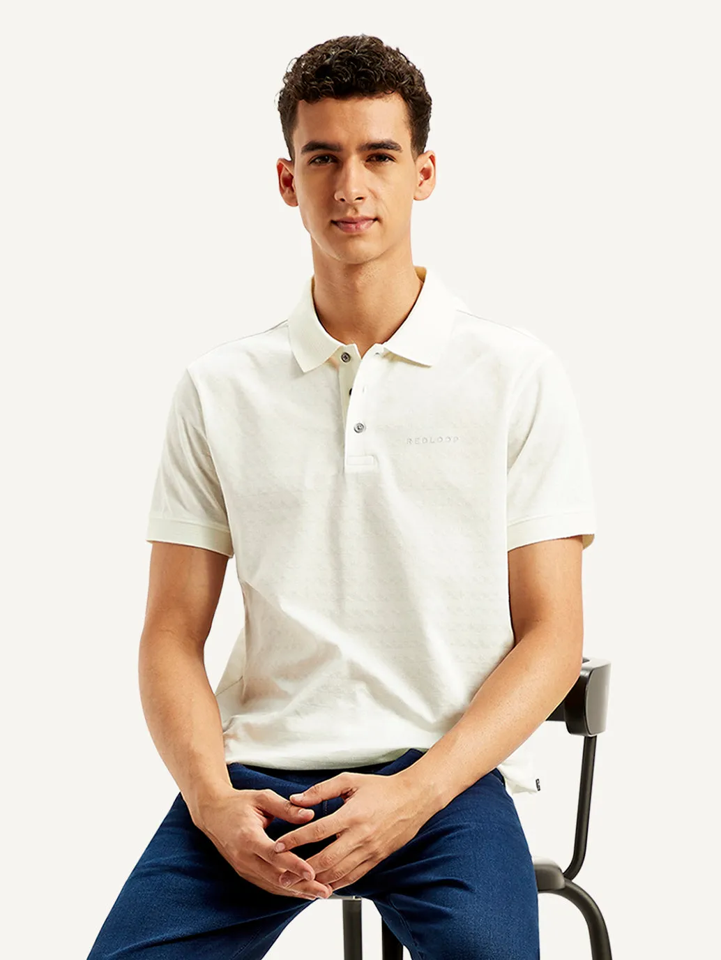 Men's Self Slim Fit Polo T-Shirt