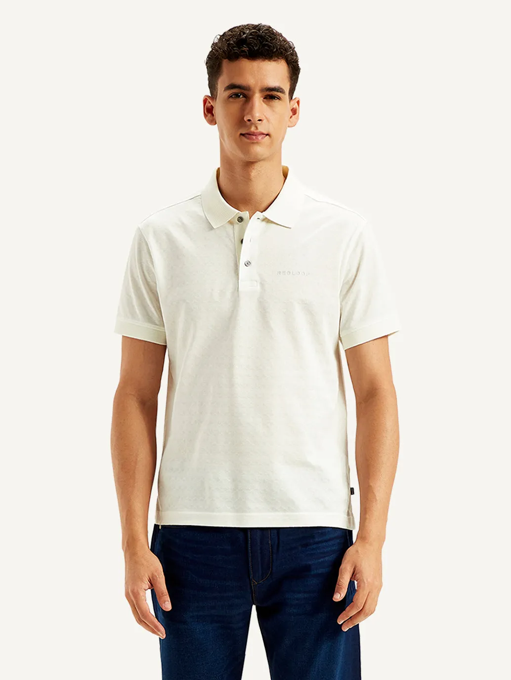 Men's Self Slim Fit Polo T-Shirt