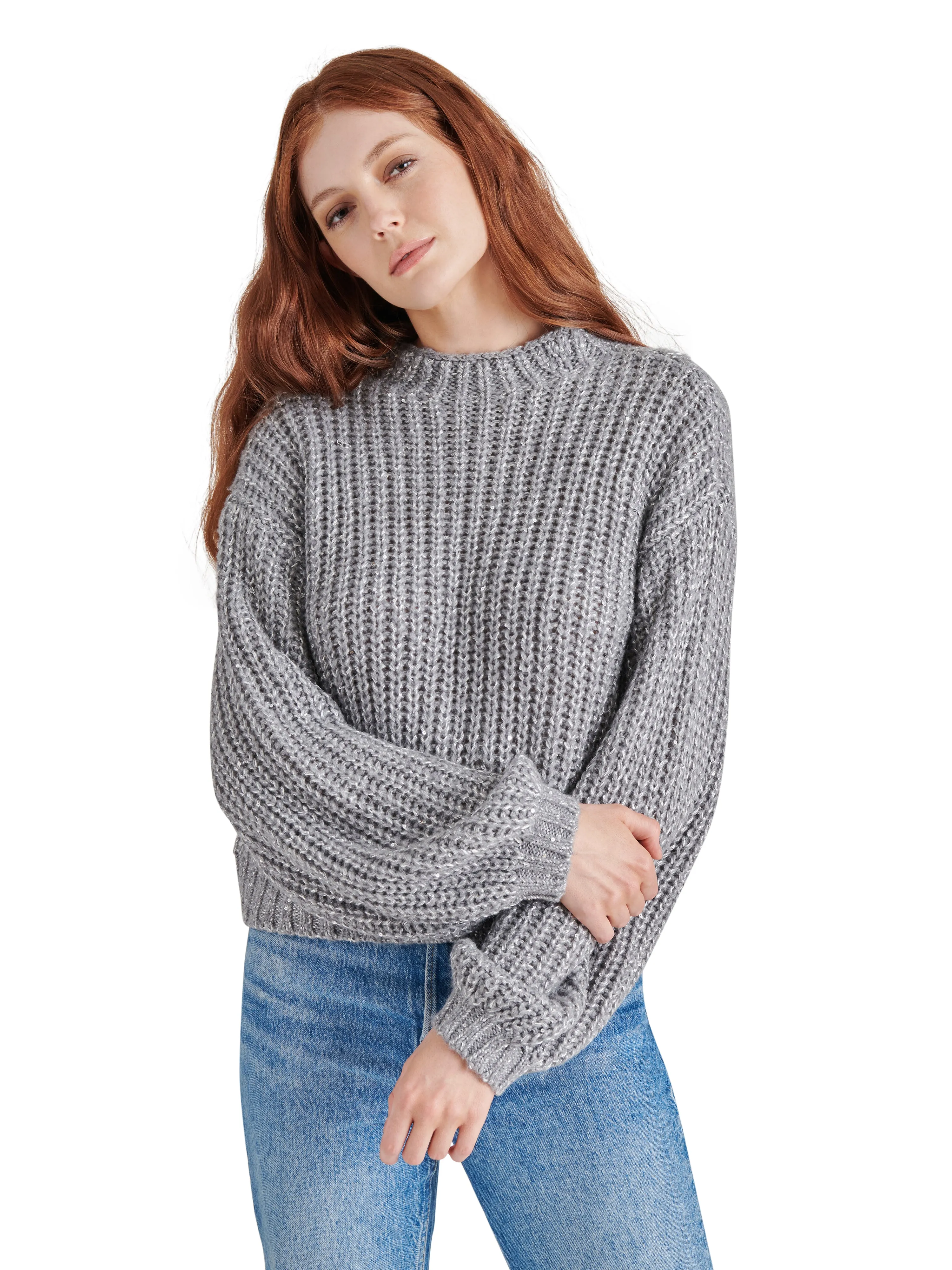 METALLIC KNIT SWEATER