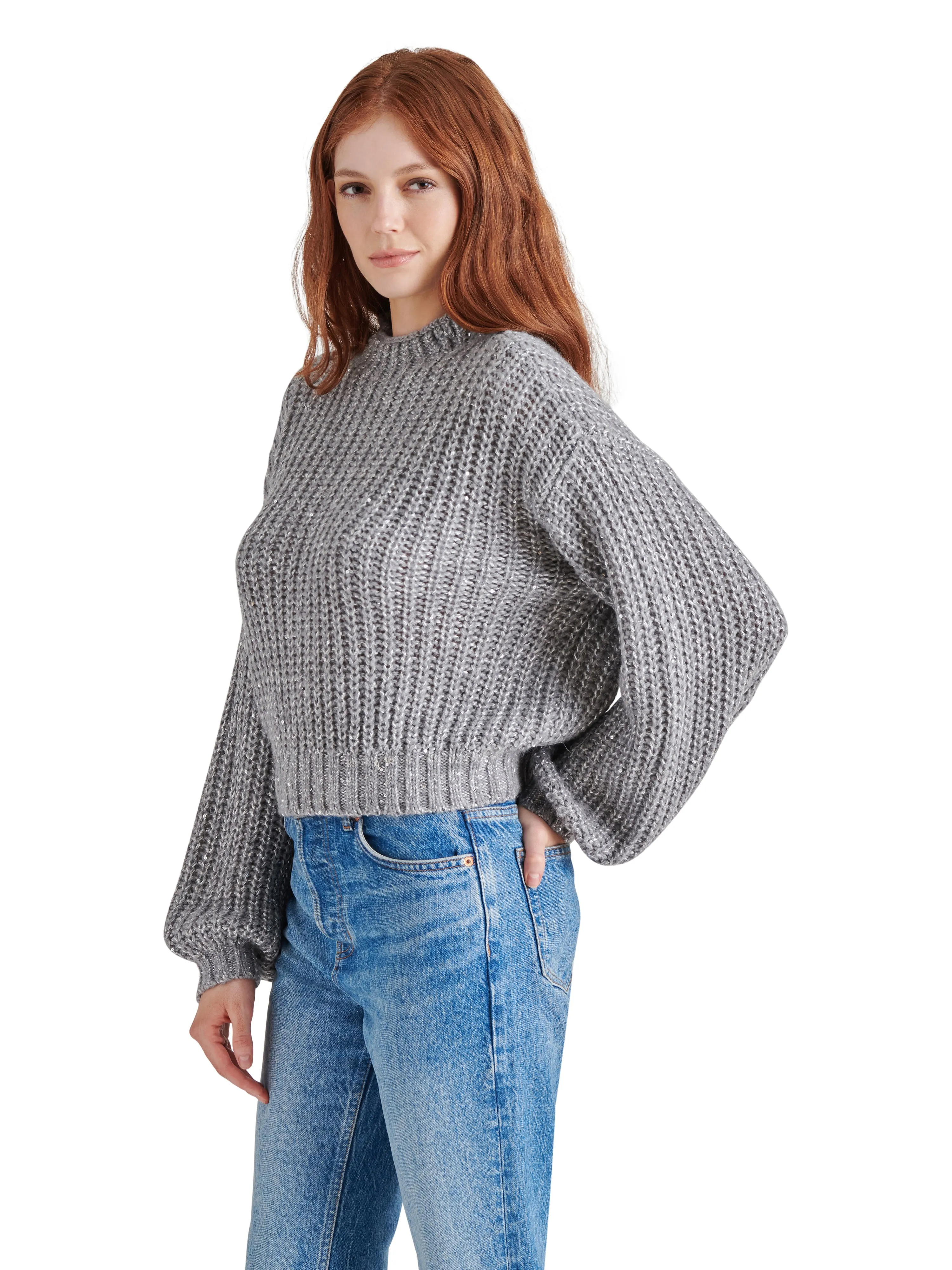 METALLIC KNIT SWEATER