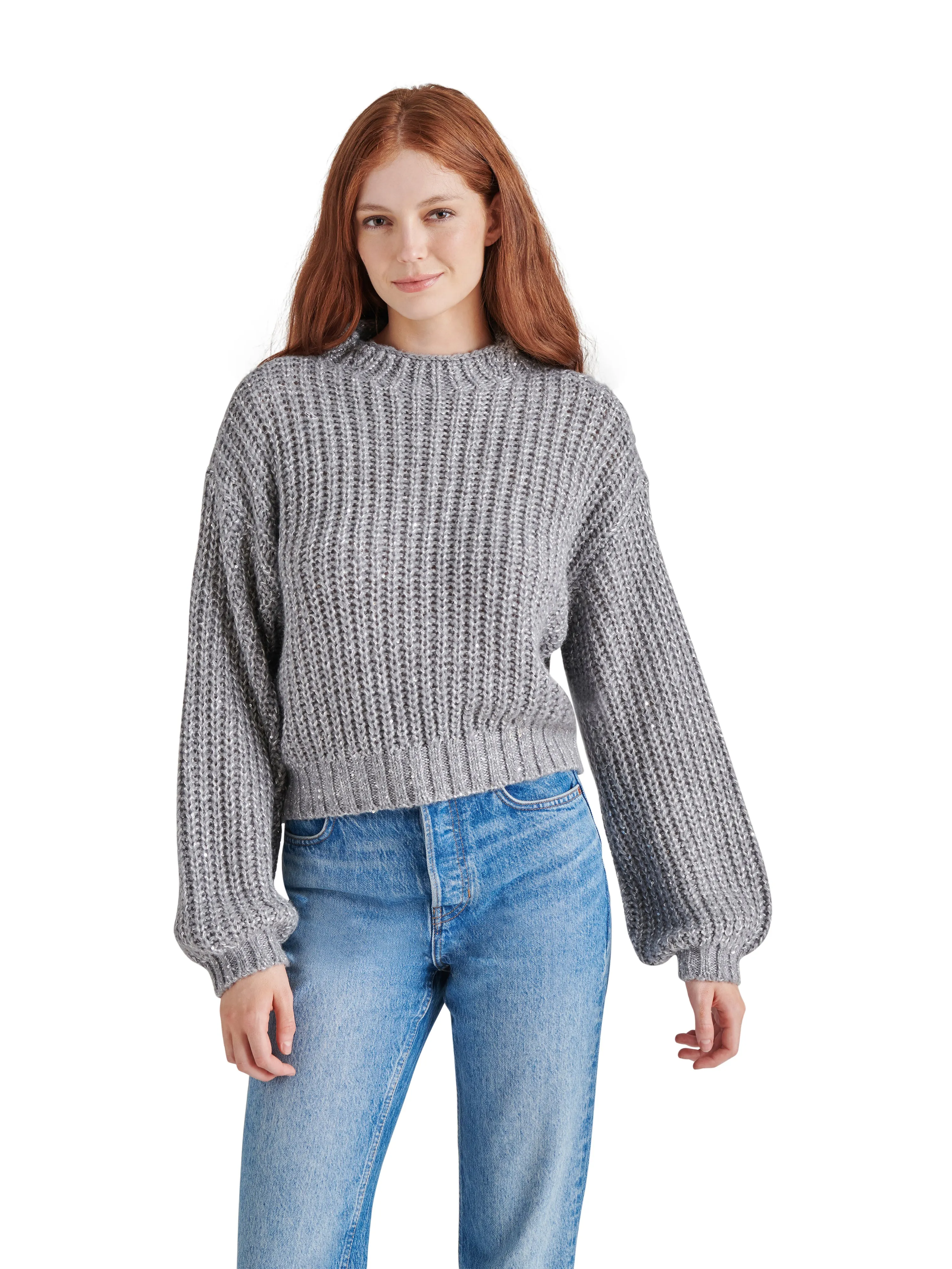 METALLIC KNIT SWEATER