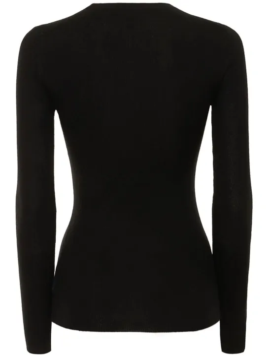 Michael Kors Collection   Cashmere ribbed knit crewneck top 