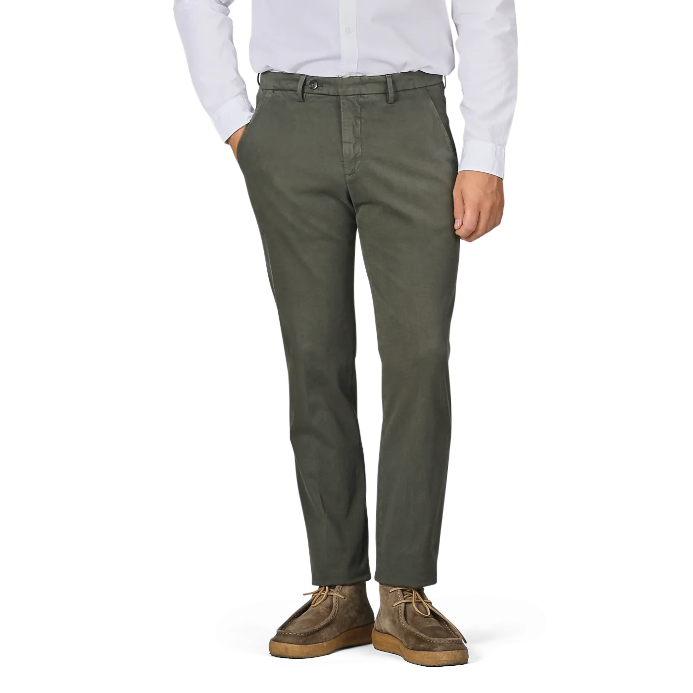 Moss Green Cotton Stretch BG62 Trousers