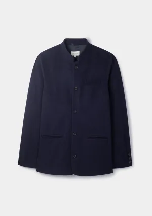 Navy Cashmere Nehru Jacket