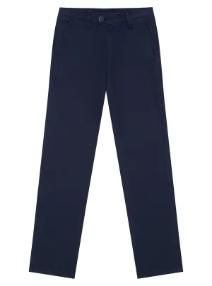 Navy Linen Jogger Chino Pants (2-7)