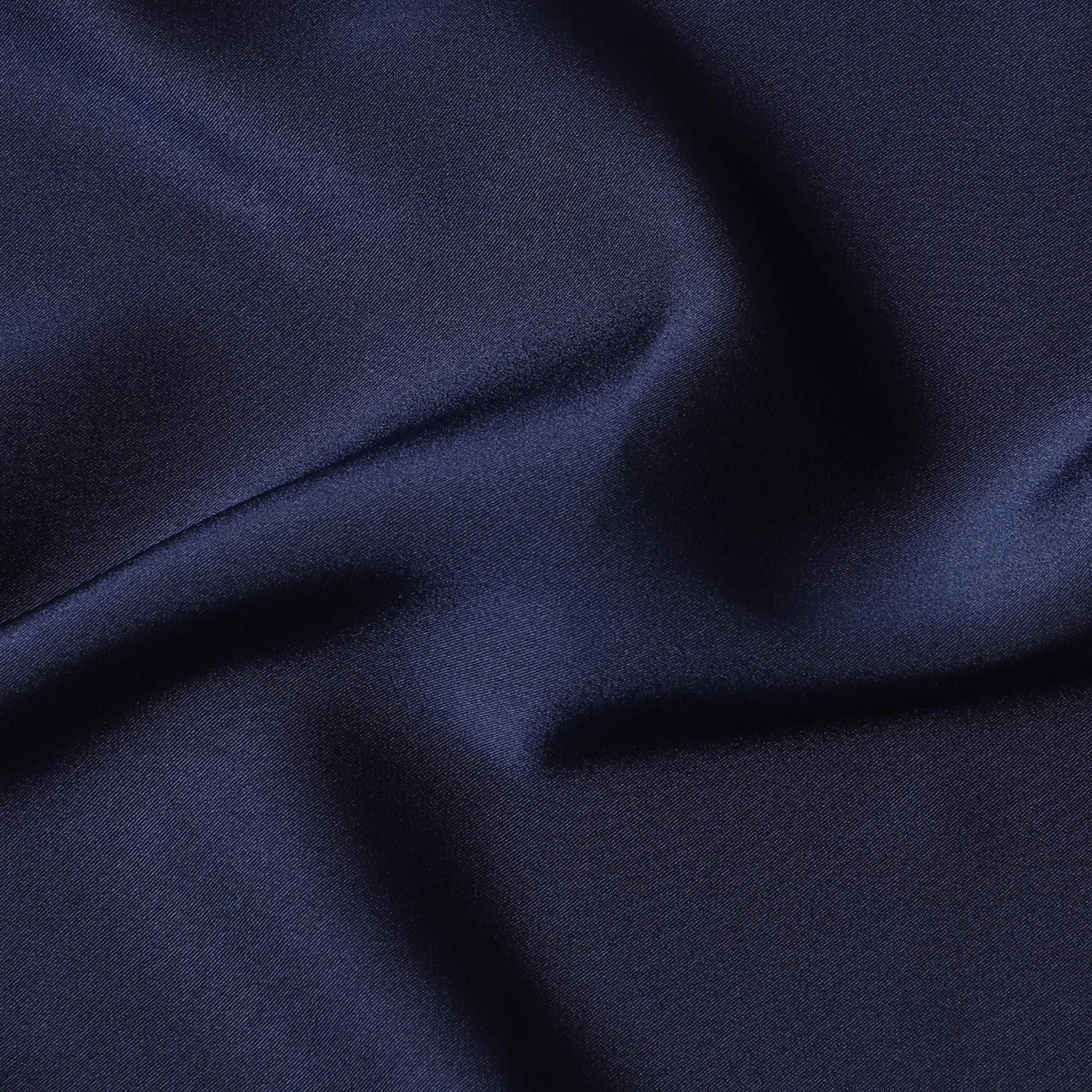 Navy Nights Crepe Satin Fabric: Japans Deep Hues-D17602